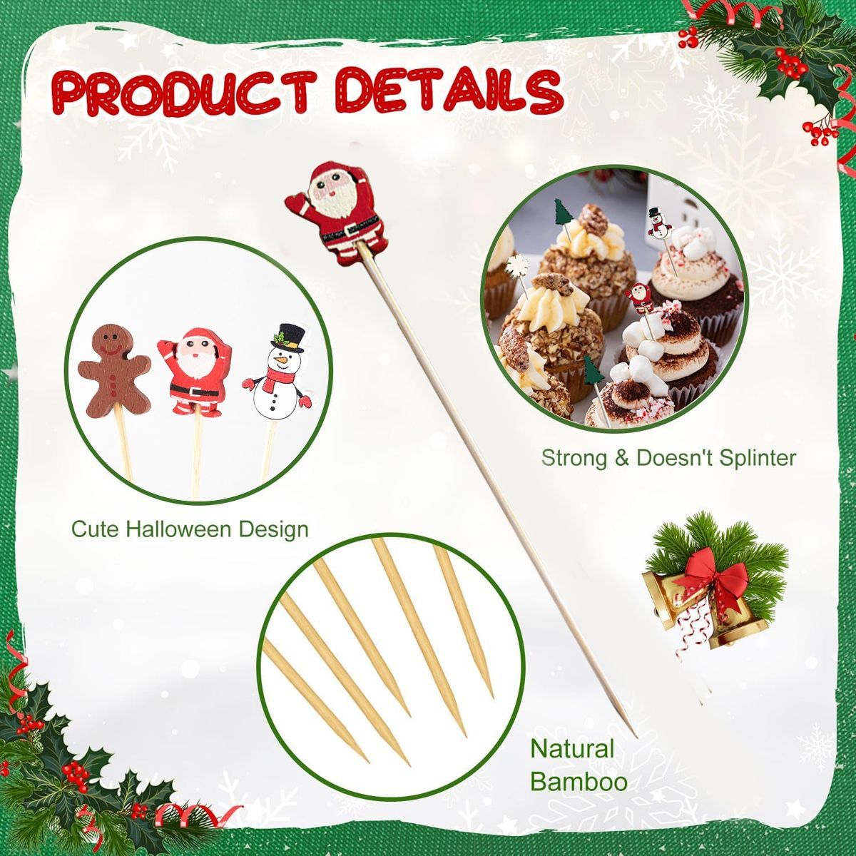 Christmas Food and Drink Picks - 100 count (12.5 cm)