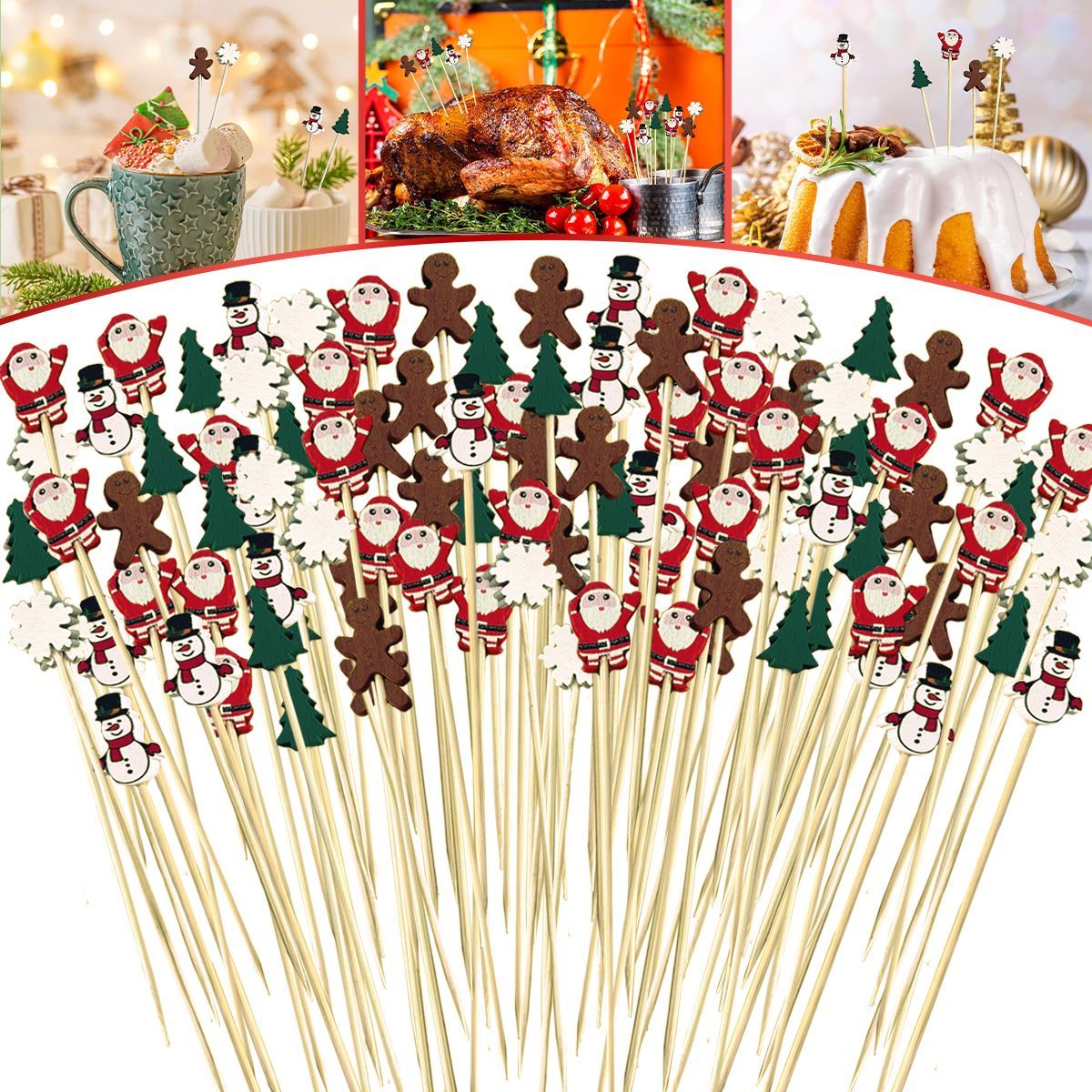 Christmas Food and Drink Picks - 100 count (12.5 cm)